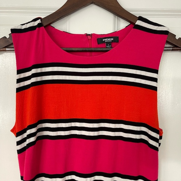 Premise Pink Orange Striped Dress - Picture 2 of 8